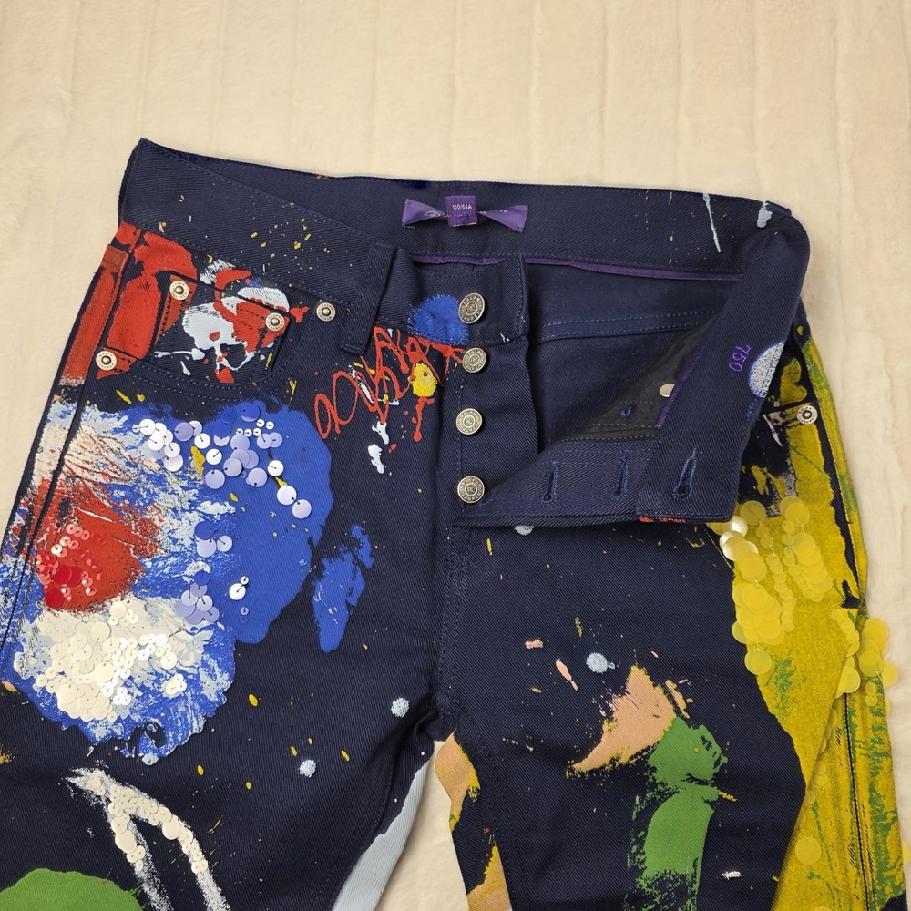 Ralph Lauren Purple Label Embellished 750 Straight Ankle Jeans Womens 27 $1990